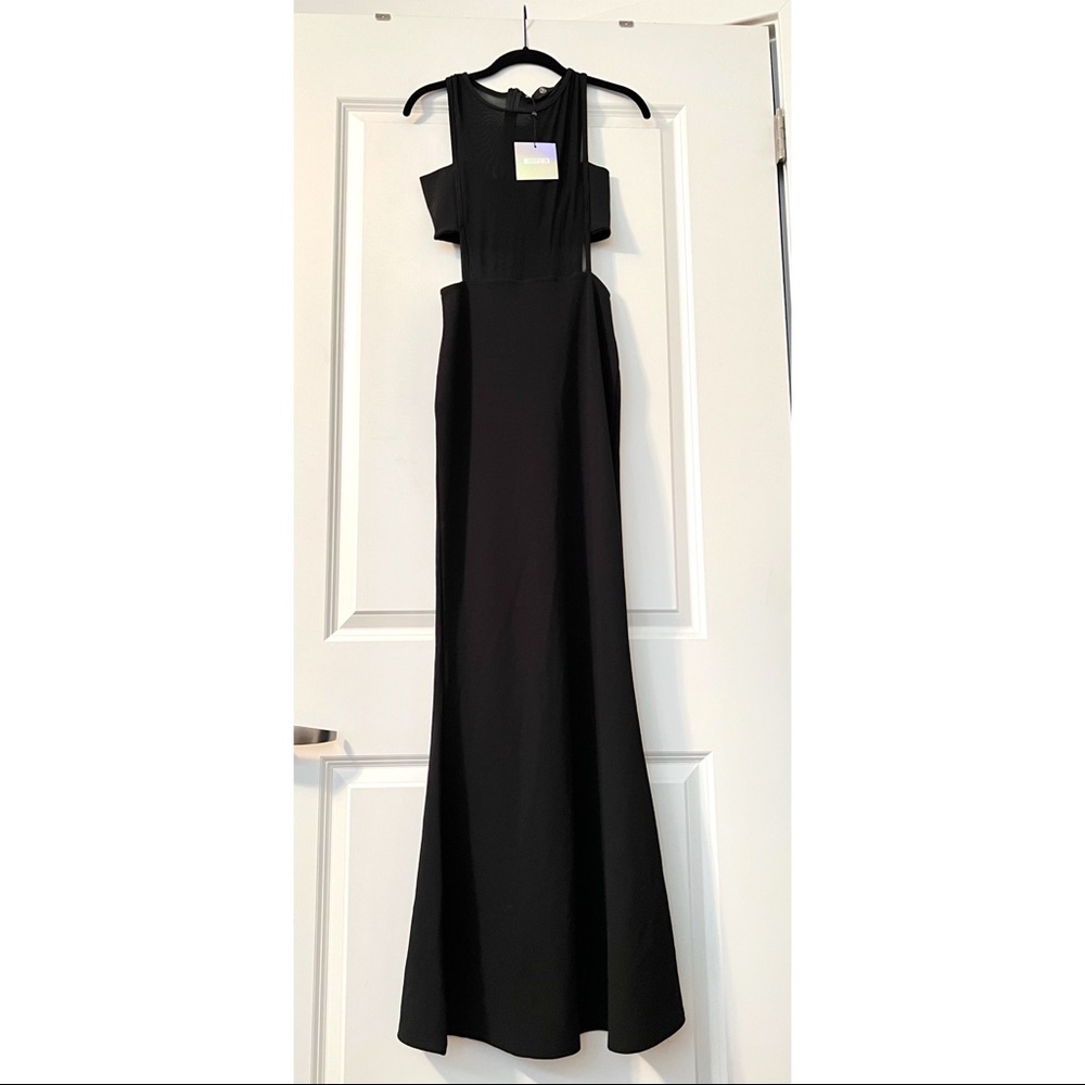 Missguided Black Mesh Cut-out Fishtail Dress